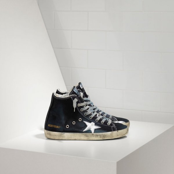 Golden Goose Francy Sneakers In Denim With Leather Star Women