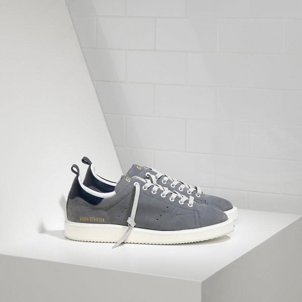 Golden Goose Starter Sneakers In Camoscio Di Vitello Dark Grey Nabuk Women