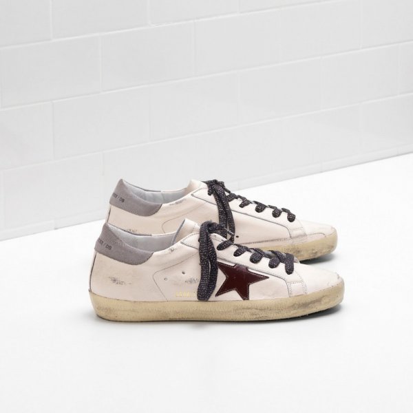 Golden Goose Super Star Coffee Star in leather White Men
