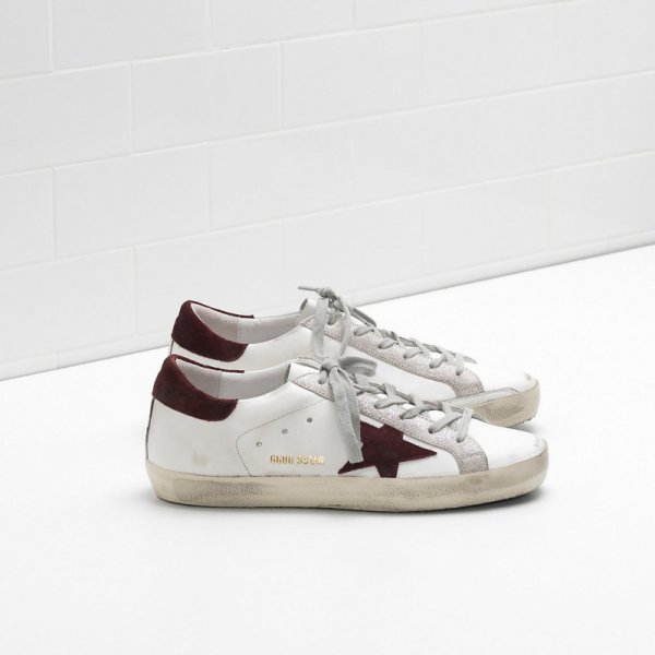 Golden Goose Super Star Sneakers In Burgundy White Women