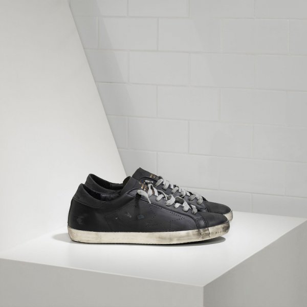 Golden Goose Super Star Sneakers In Leather With Openwork Star Men