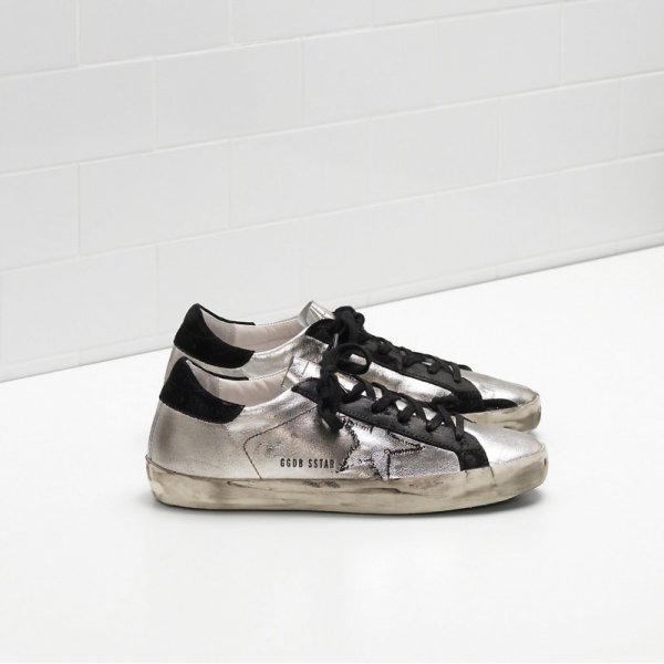 Golden Goose Super Star Sneakers In Sliver Men