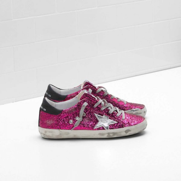 Golden Goose Super Star Sneakers Pink Metal Sequins Men