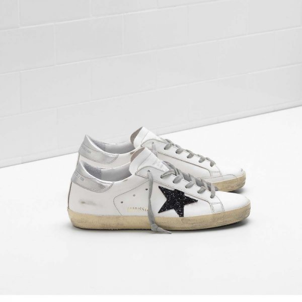 Golden Goose Super Star Sneakers White Black Sequins Men